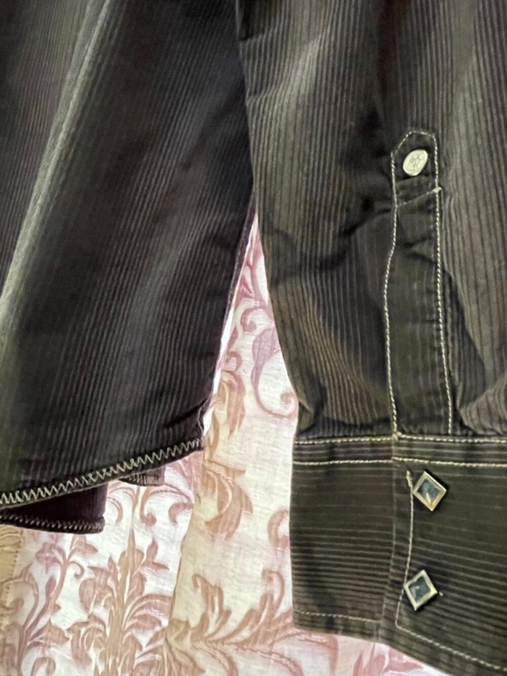 Men's XXL Rock 47 by WRANGLER Blk/Grey L/S Pearl Snap Contemporary Western Shirt - Picture 7 of 16